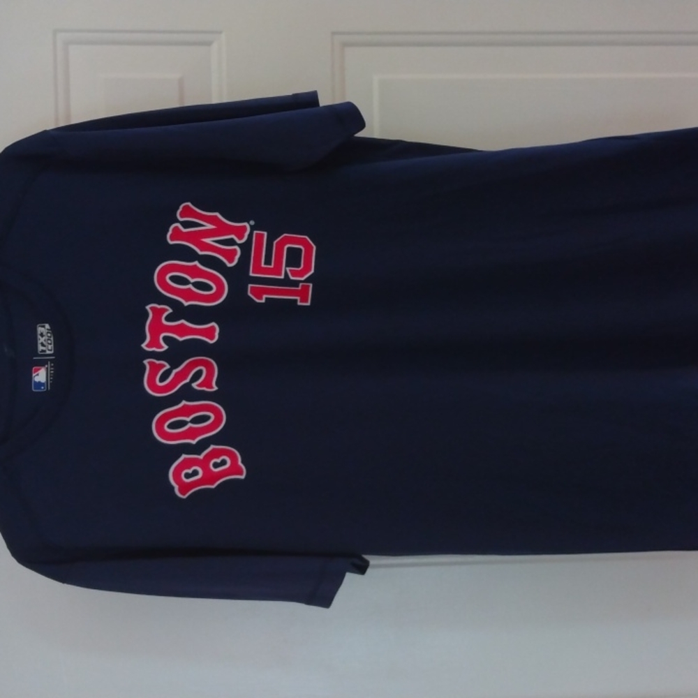 Boston Red Sox#15 Pedroia Jersey t-shirt navy blue